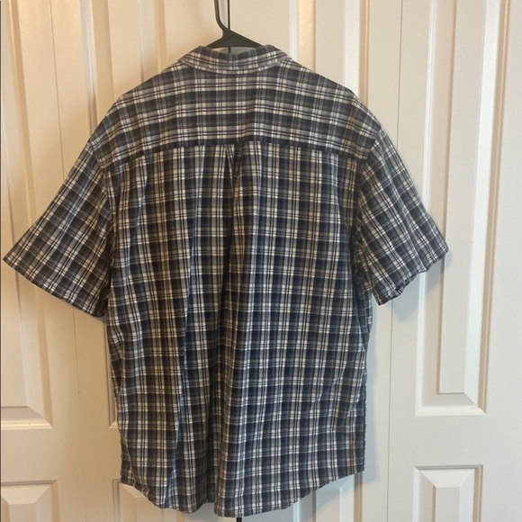 Aeropostale Blue and White Plaid Casual Button Down Shirt and Collar - Picture 5 of 6